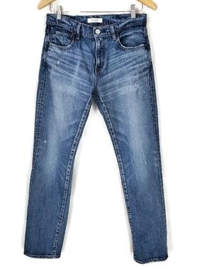 MOUSSY Vintage $350 Howa Minimal Distressed Denim Mid Rise Straight Leg Jeans 25